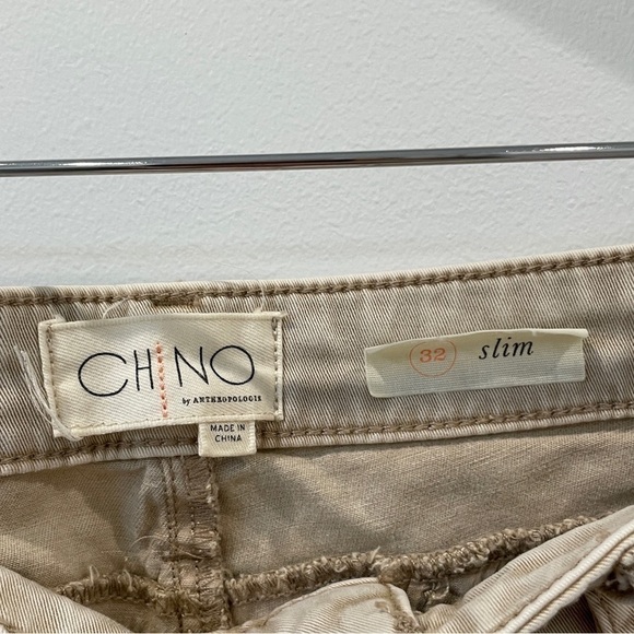 Chino by Anthropologie Slim Beige Washed Relaxed Chino Pants - Picture 11 of 12